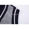 Gilet scolastico da bambino in puro cotone lavorato a maglia a contrasto di colore